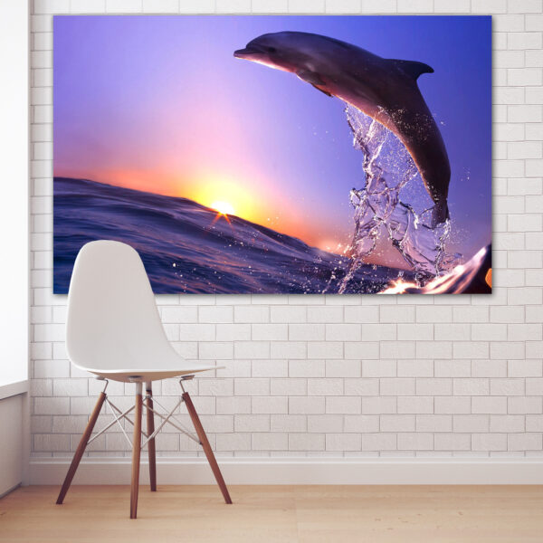 Tablou Canvas Delfin la Răsărit