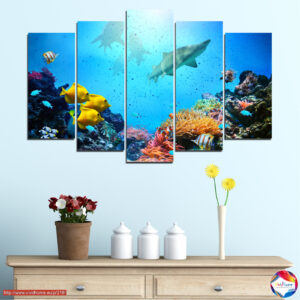 Jūrnieki 5 paneļu audekla prints