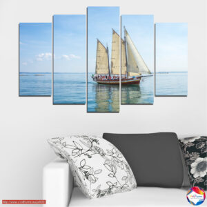 Zeilschip op Zee 5-Delig Canvasdruk