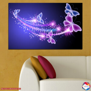 Glitter-Schmetterling und Sterne Leinwanddruck