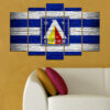 A five-piece canvas set celebrating Levski Sofia football club