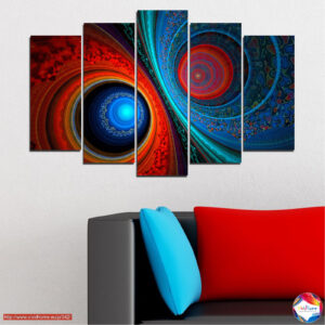 Harmonic Collision Abstraktní sféry - 5dílný tisk na plátně