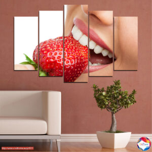 Strawberry Smile 5-daļu audekla prints