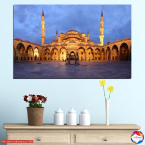 Blaue Moschee bei Einbruch der Dunkelheit Leinwanddruck