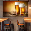 This five-piece canvas print shows a chilled citrus drink in a glass, bright with ice and sunlight