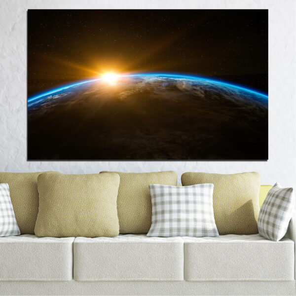Red Sun Over Snow Peak Canvas Print