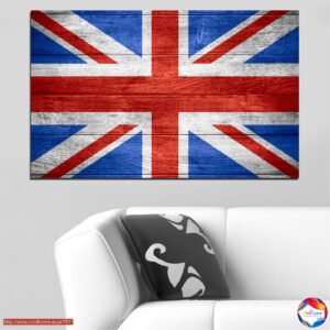 Britanska zastava na izvetrenom drvu — platno