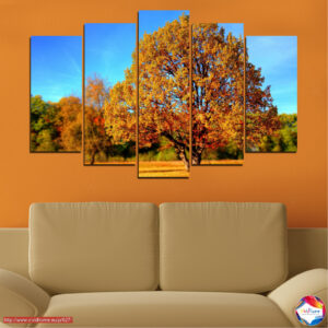 Herfstbospad Vijfdelig Canvasprint
