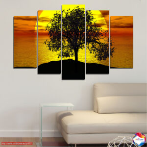 Kolm puud Sunset Bay 5-osaline lõuendprint