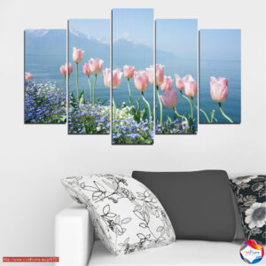 Vanilla Orchid on Shore 5-Piece Canvas Print