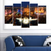 Denna femdelad canvas visar Las Vegas Strip på natten
