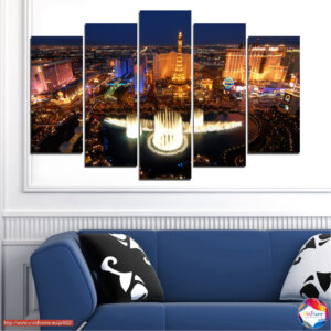 Las Vegas öösel taevajoon 5-paneeliga kanvaspilt