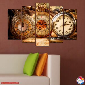 Vintage Kabatas Kolāža 5 Paneļu Audekla Prints