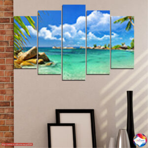 Beach Hut 5-osaline Canvas Print