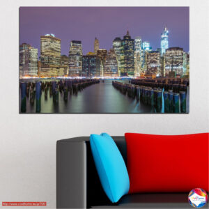 Stampa su Tela Skyline di Brooklyn al Tramonto