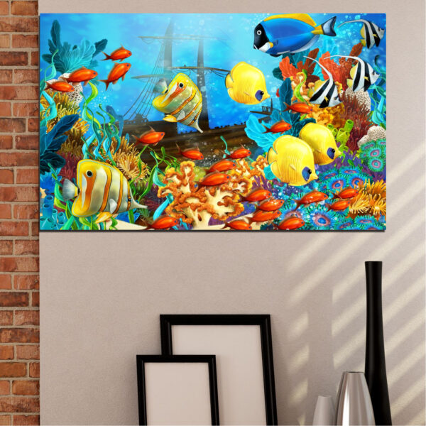 Tropical Clownfish in Coral Reef Canvas Print
