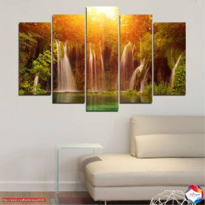 Golden Waterfall 5-Piece Canvas Print