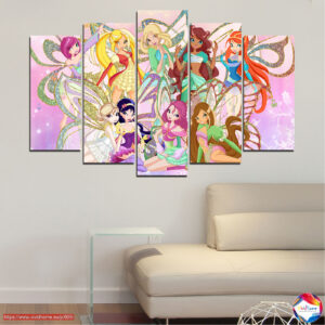Winx Club Naiaded 5-osaline lõuendiprintide komplekt