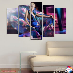 Violet Night Out in Vancouver 5-Piece Canvas Print