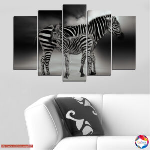 Sebra udus 5-paneeliga lõuendprints