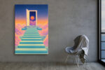 Trap Boven de Wolken - aan de muur in een interieur