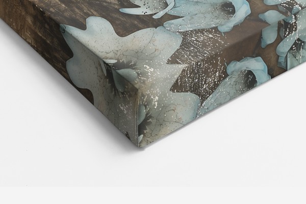 Rabbit Among Faded Script - Vintage Animal Collage Canvas Print - on the wall in a room interior