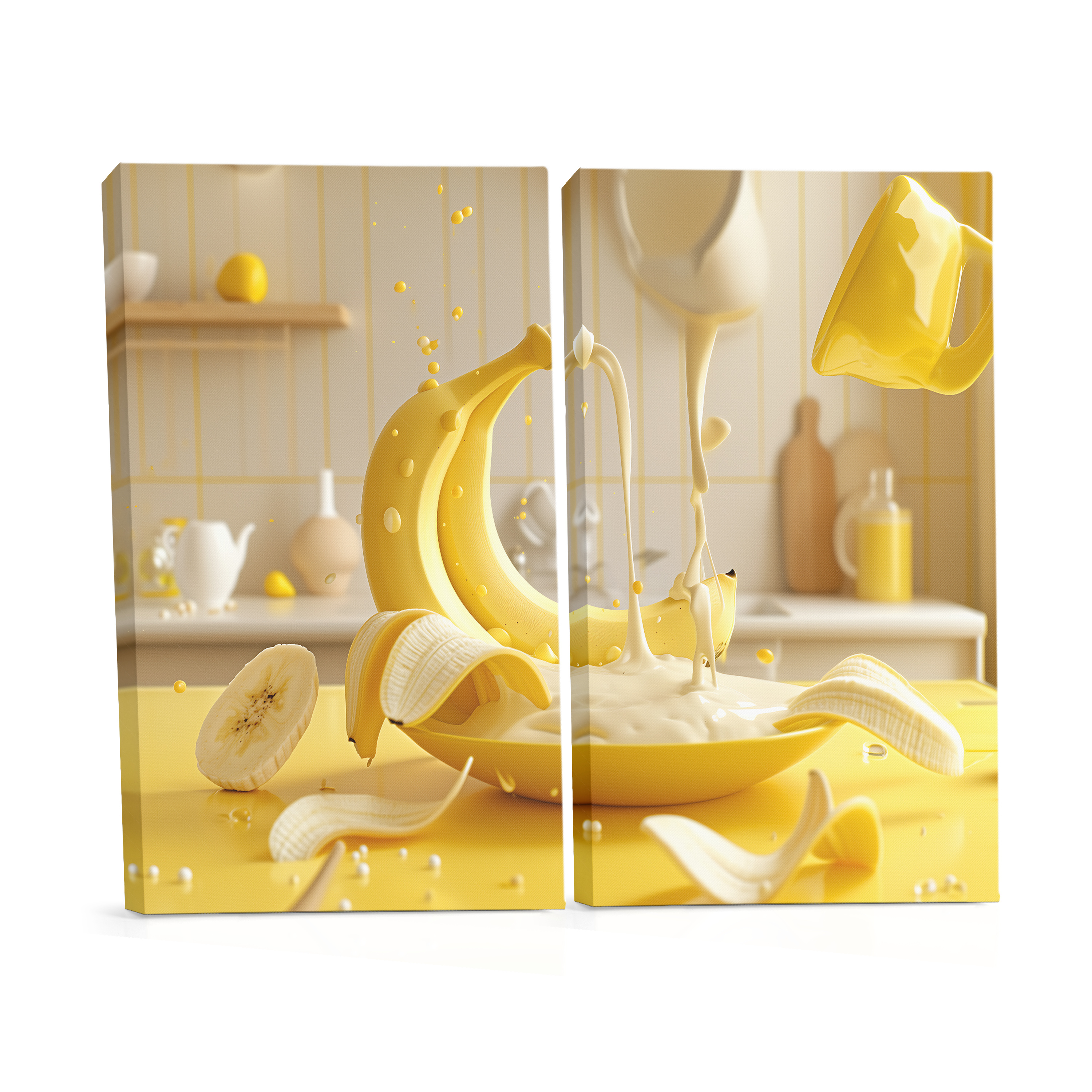 Banana Splash Kitchen - Surreal Still Life Canvas Print