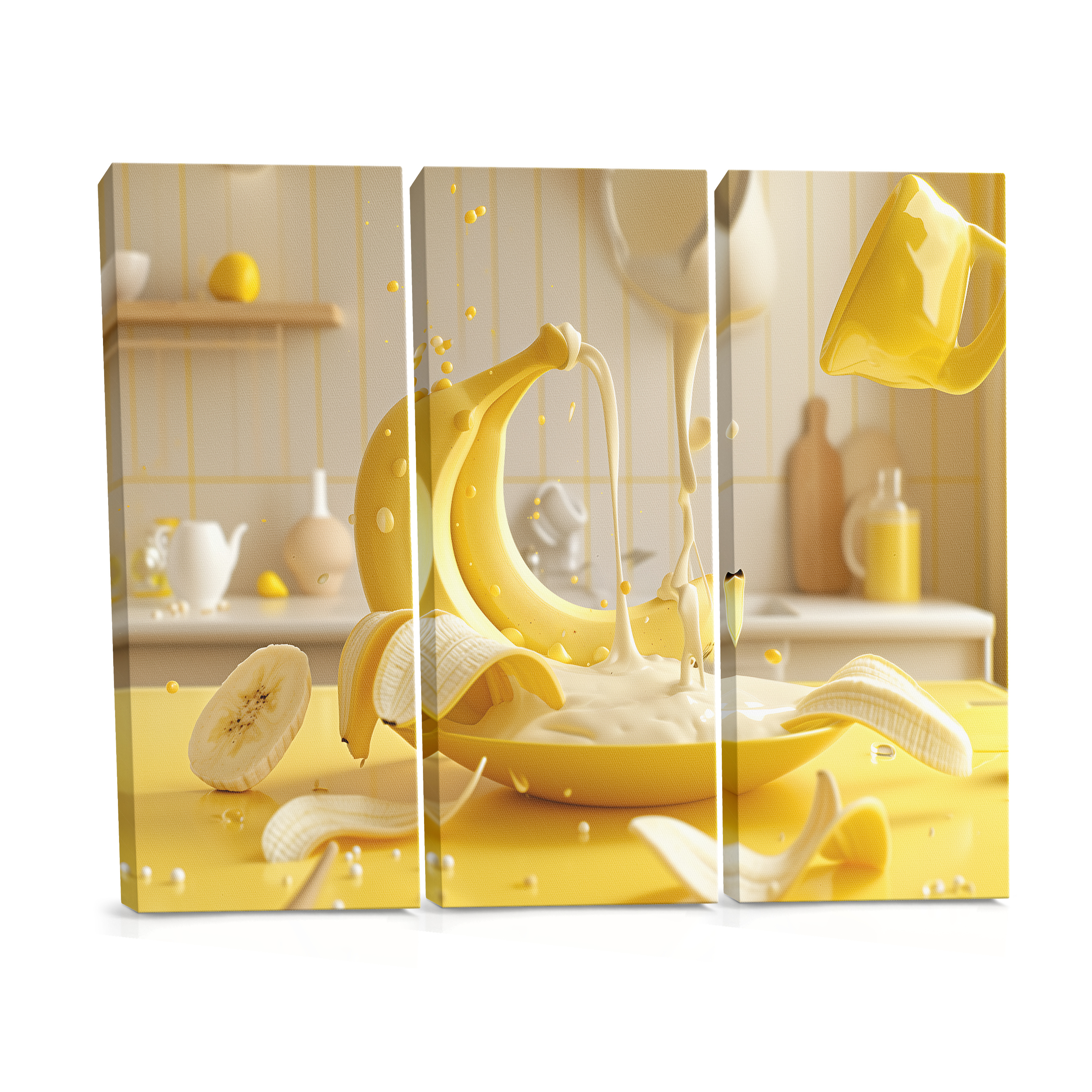 Banana Splash Kitchen - Surreal Still Life Canvas Print