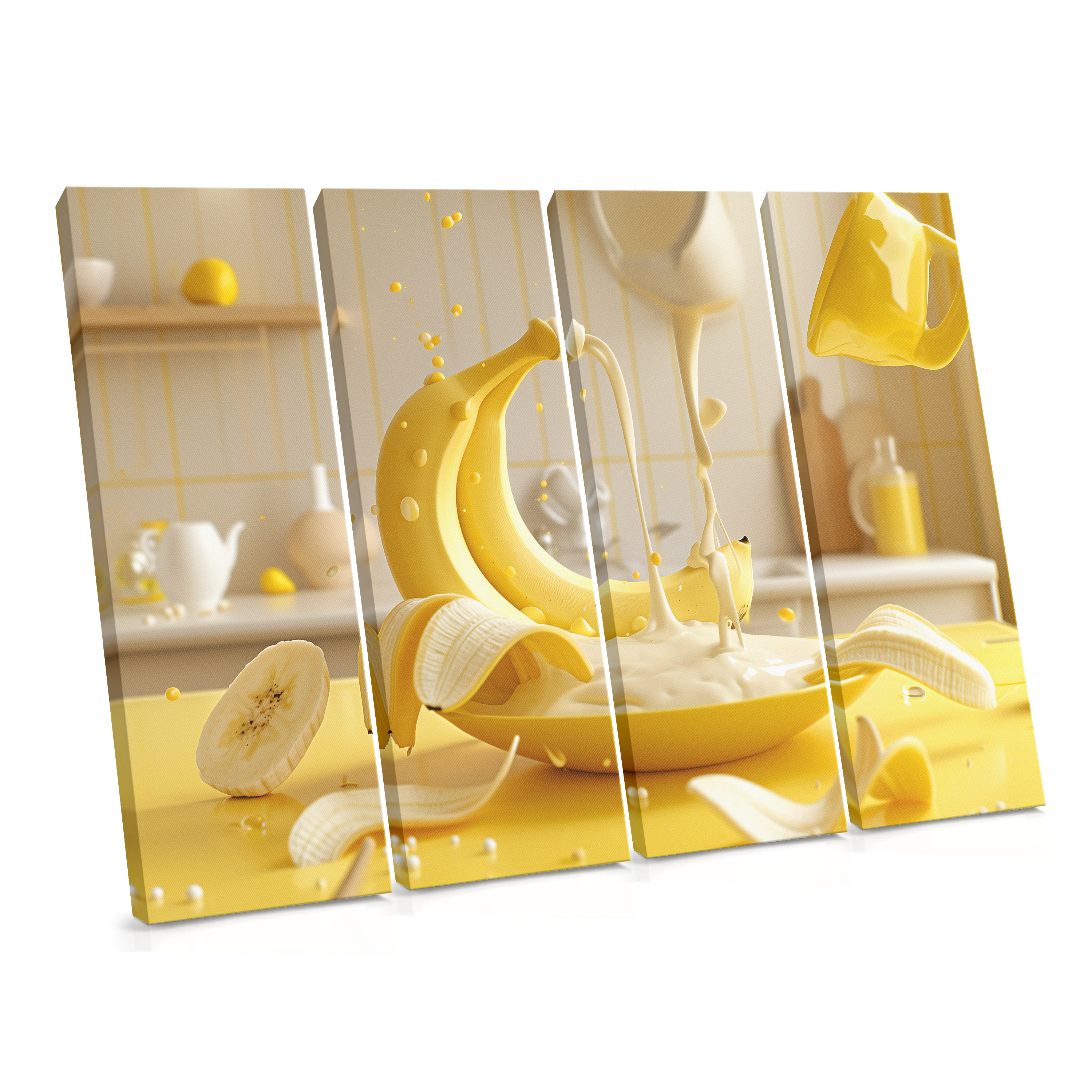 Banana Splash Kitchen - Surreal Still Life Canvas Print