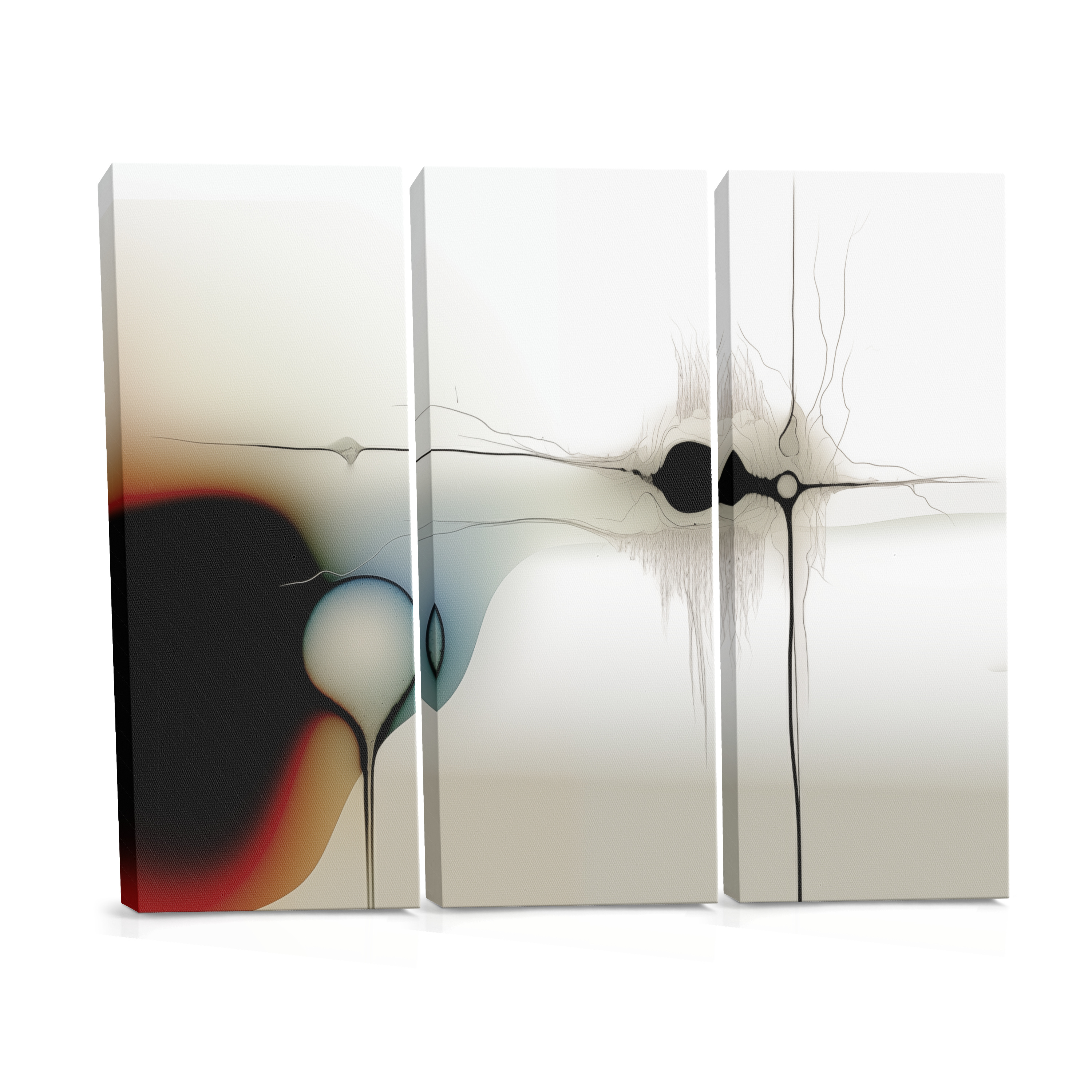 Fine Threads Across Ivory - Fluid Abstract Canvas Print