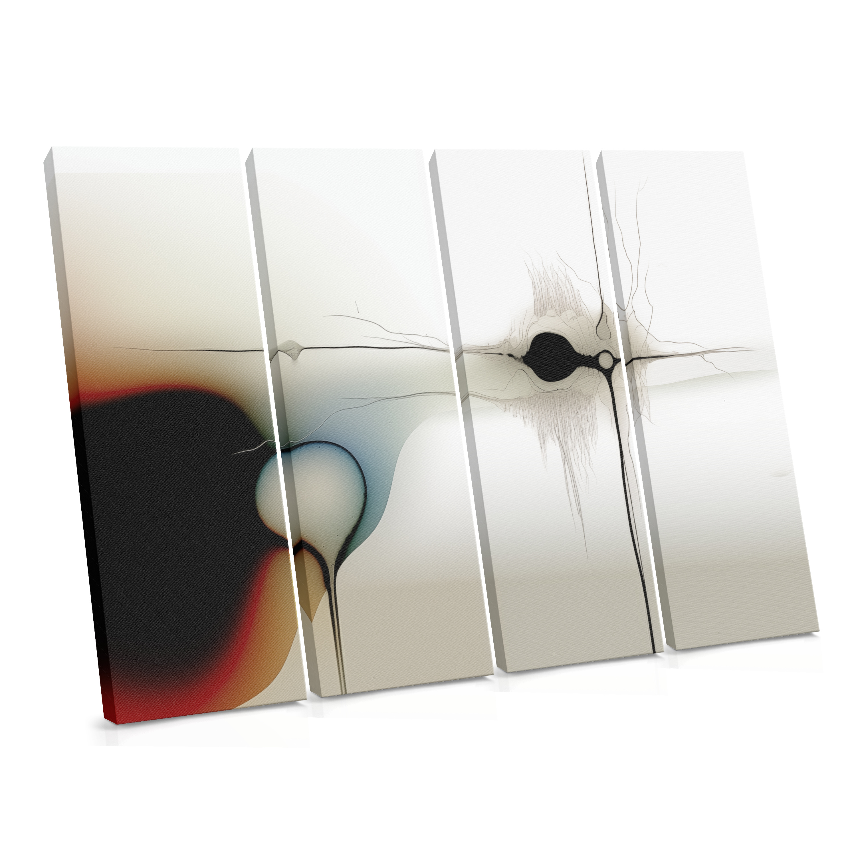 Fine Threads Across Ivory - Fluid Abstract Canvas Print
