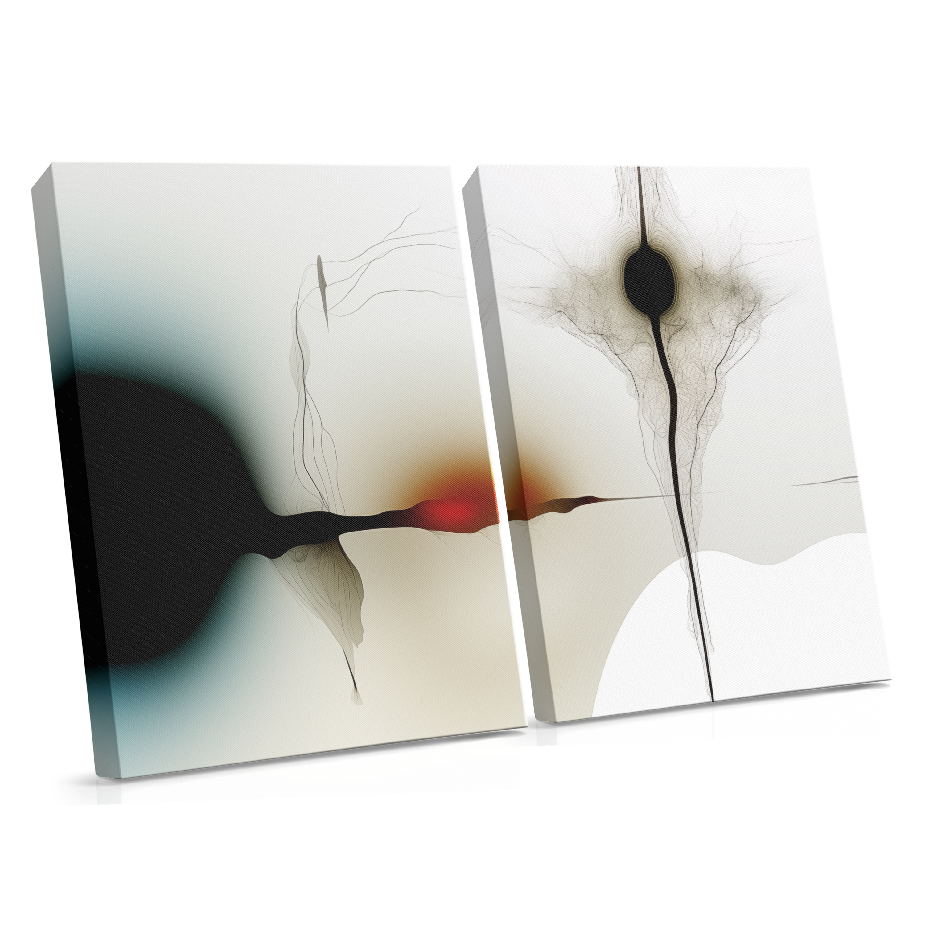 Ember Across Fine Lines - Flowing Abstract Canvas Print