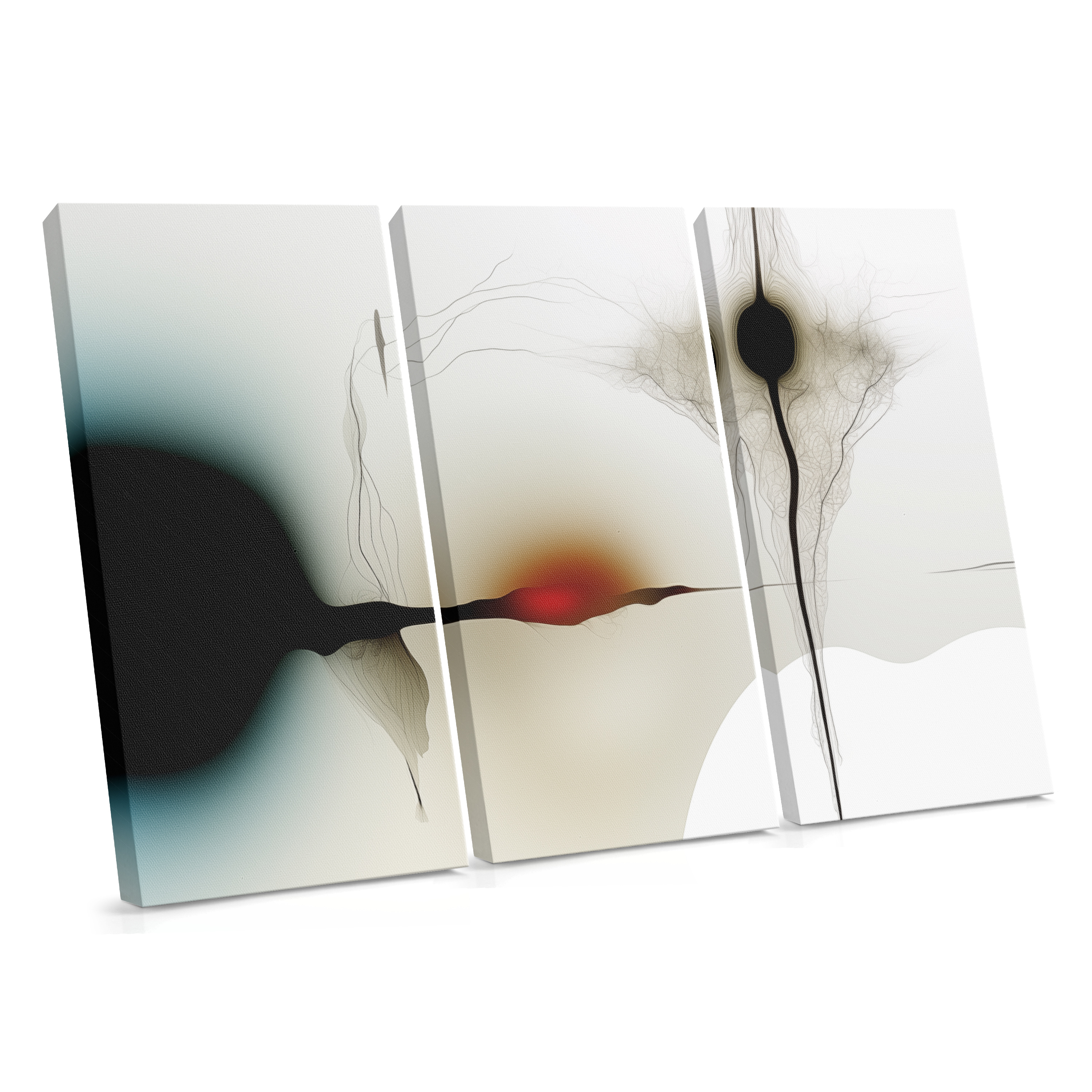Ember Across Fine Lines - Flowing Abstract Canvas Print