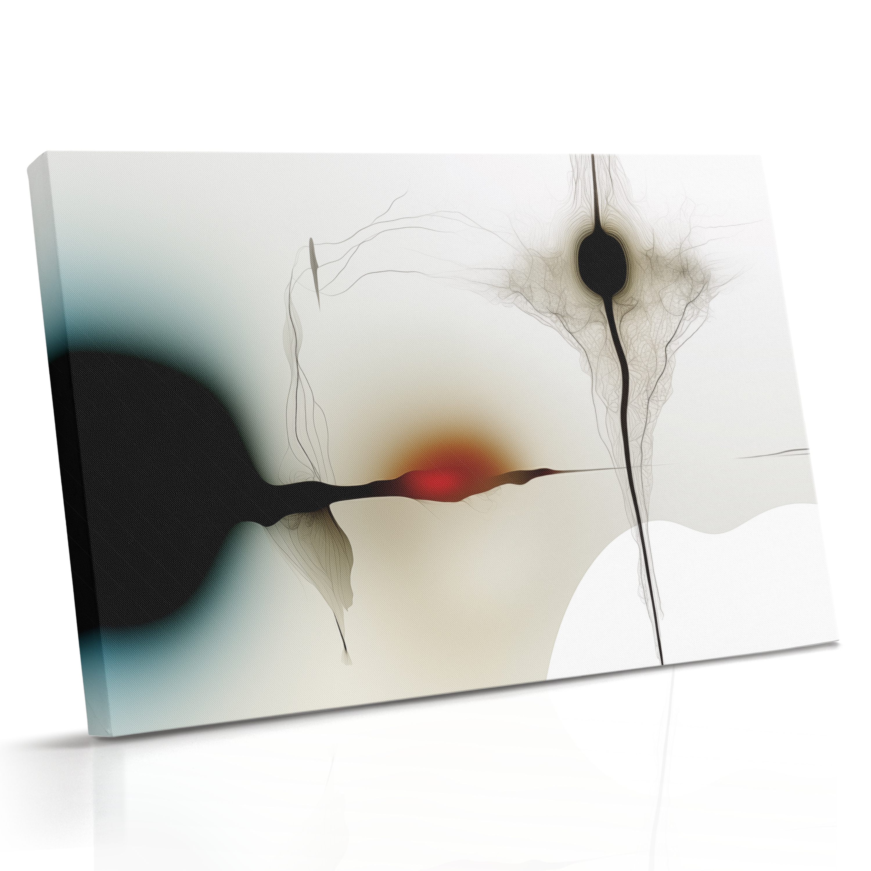 Ember Across Fine Lines - Flowing Abstract Canvas Print