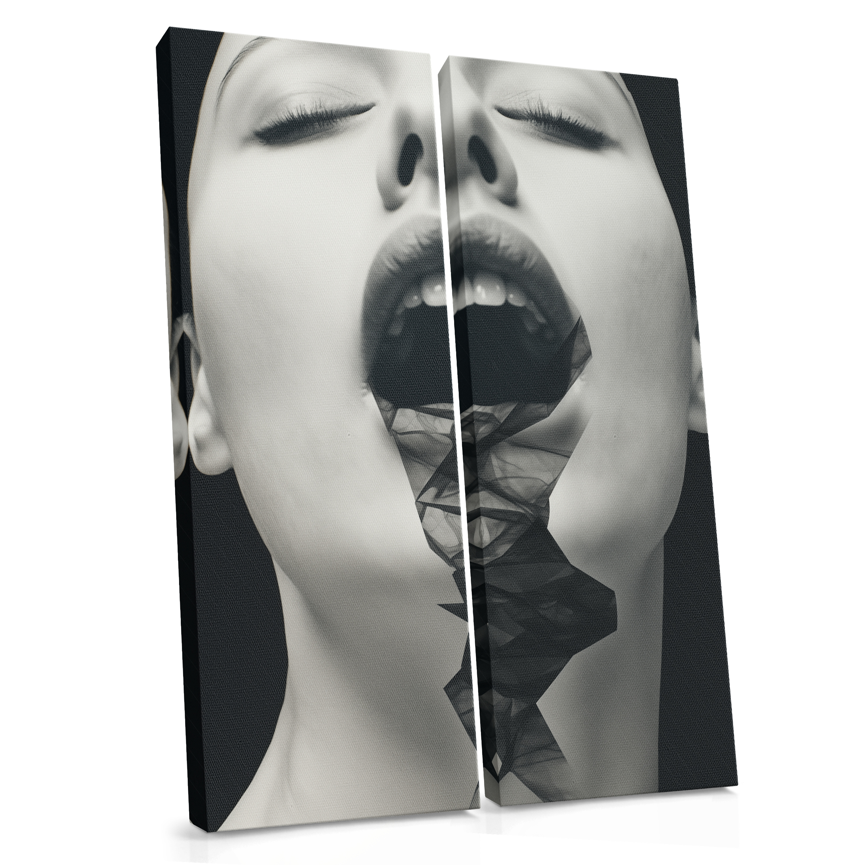 Black Ribbon Exhale - Surreal Portrait Canvas Print
