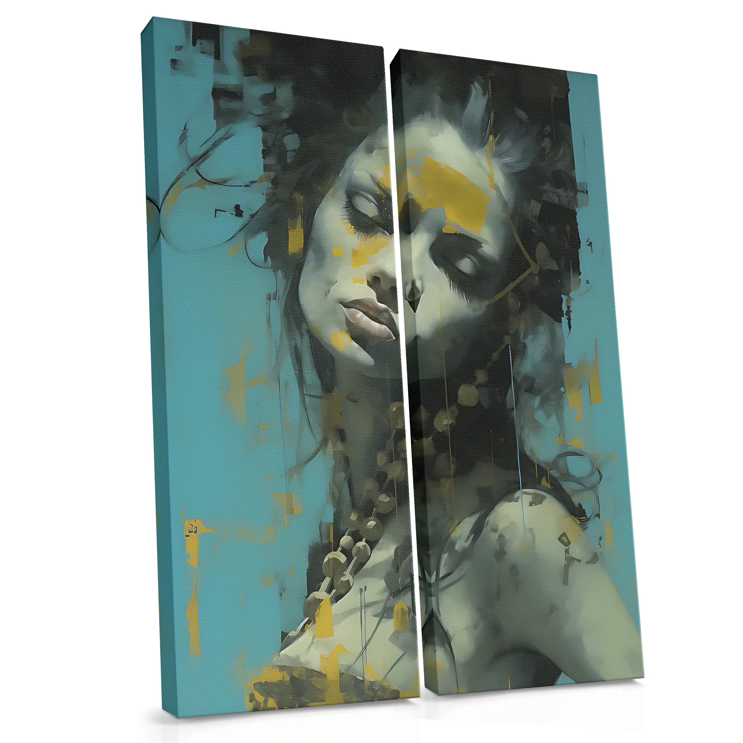 Ochre Across Her Brow - Abstract Woman Portrait Canvas Print