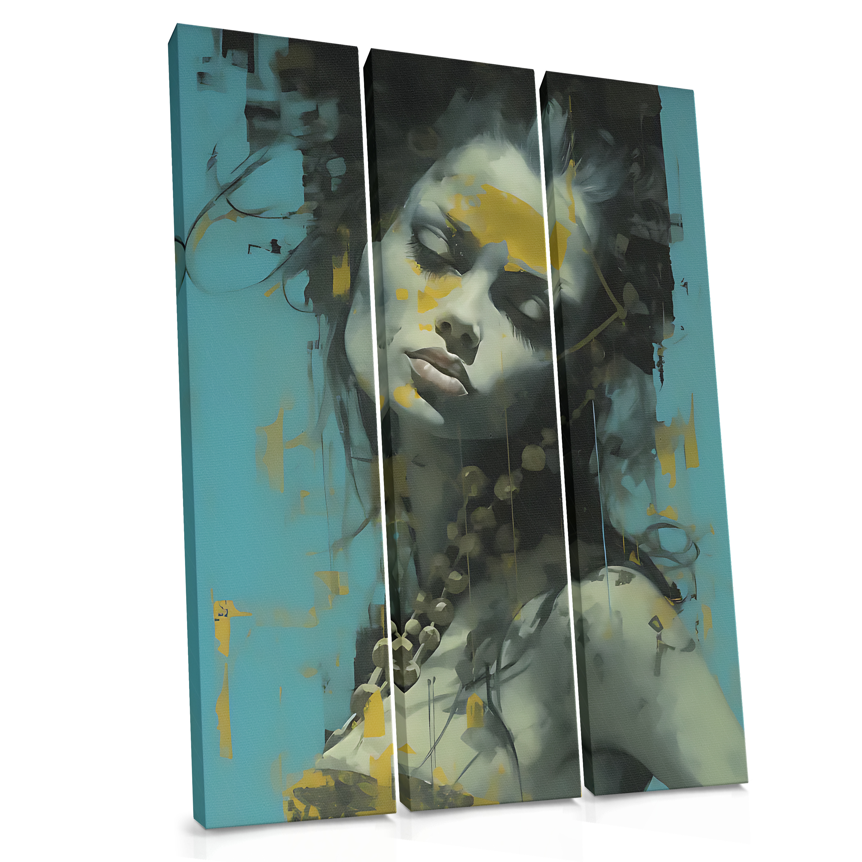 Ochre Across Her Brow - Abstract Woman Portrait Canvas Print