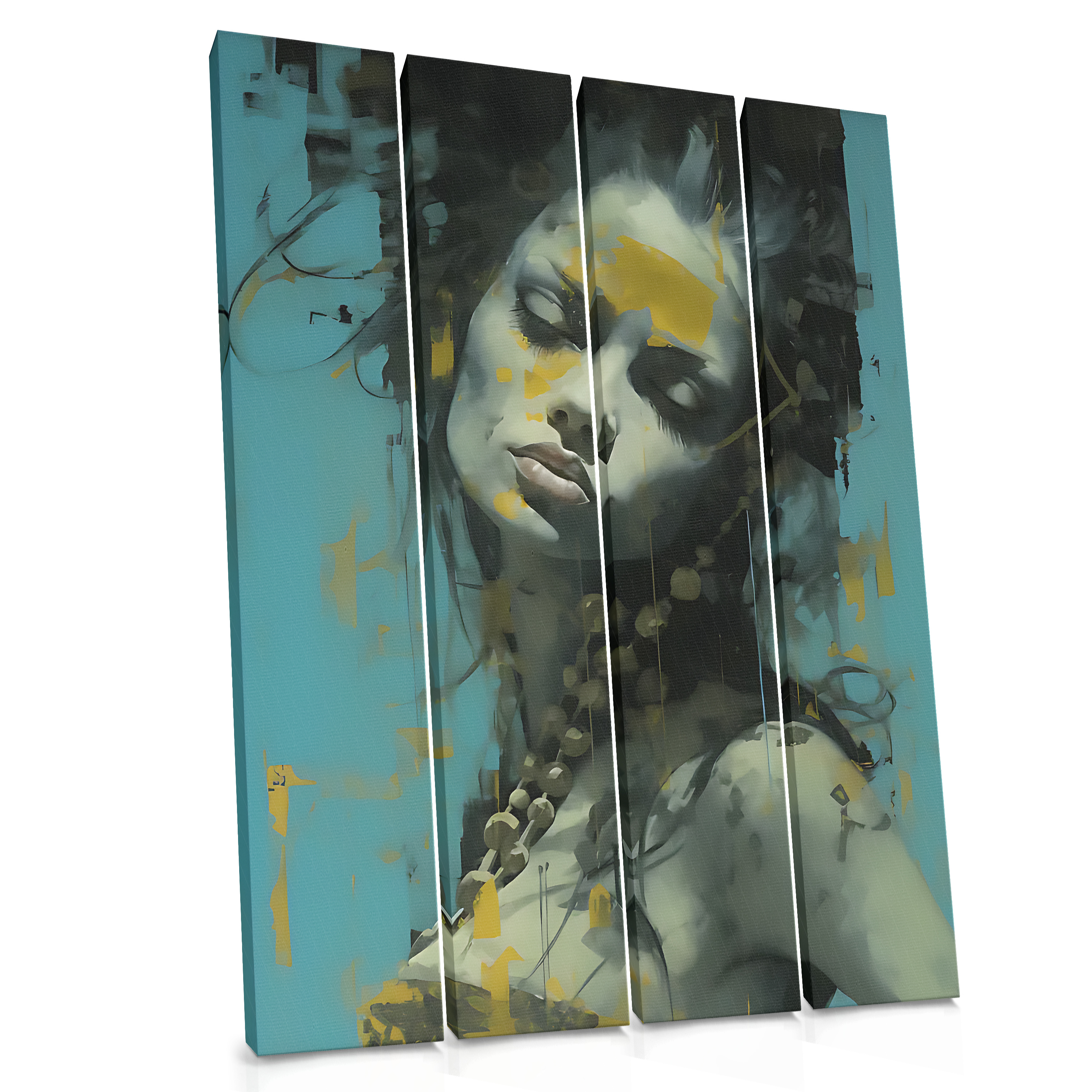Ochre Across Her Brow - Abstract Woman Portrait Canvas Print