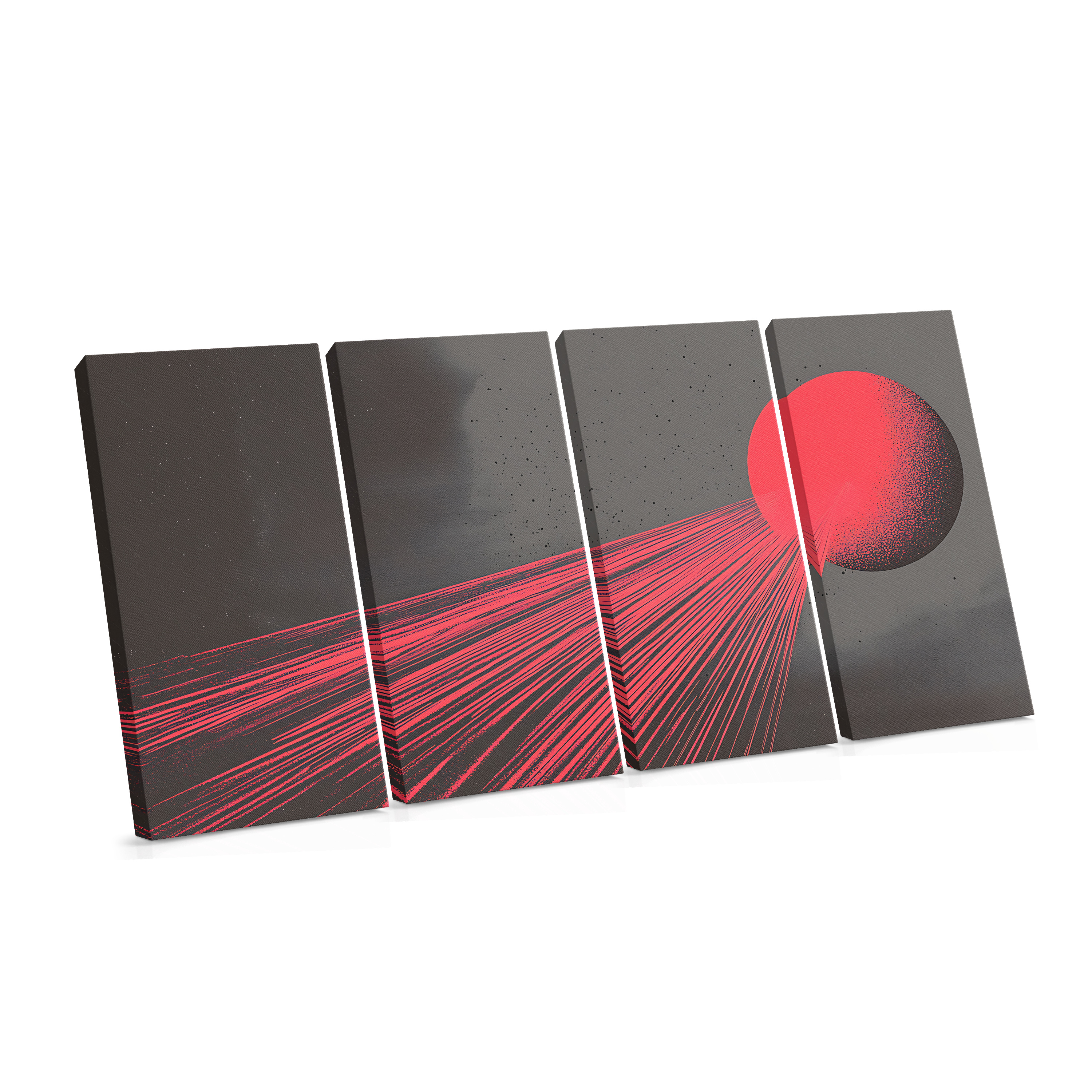 Red Sphere and Threads - Canvas Print