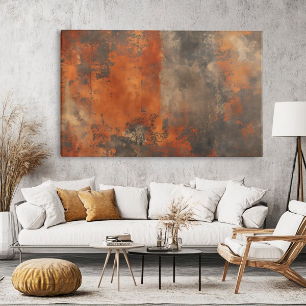 Orange Patina - Canvas Print - on the wall in a room interior