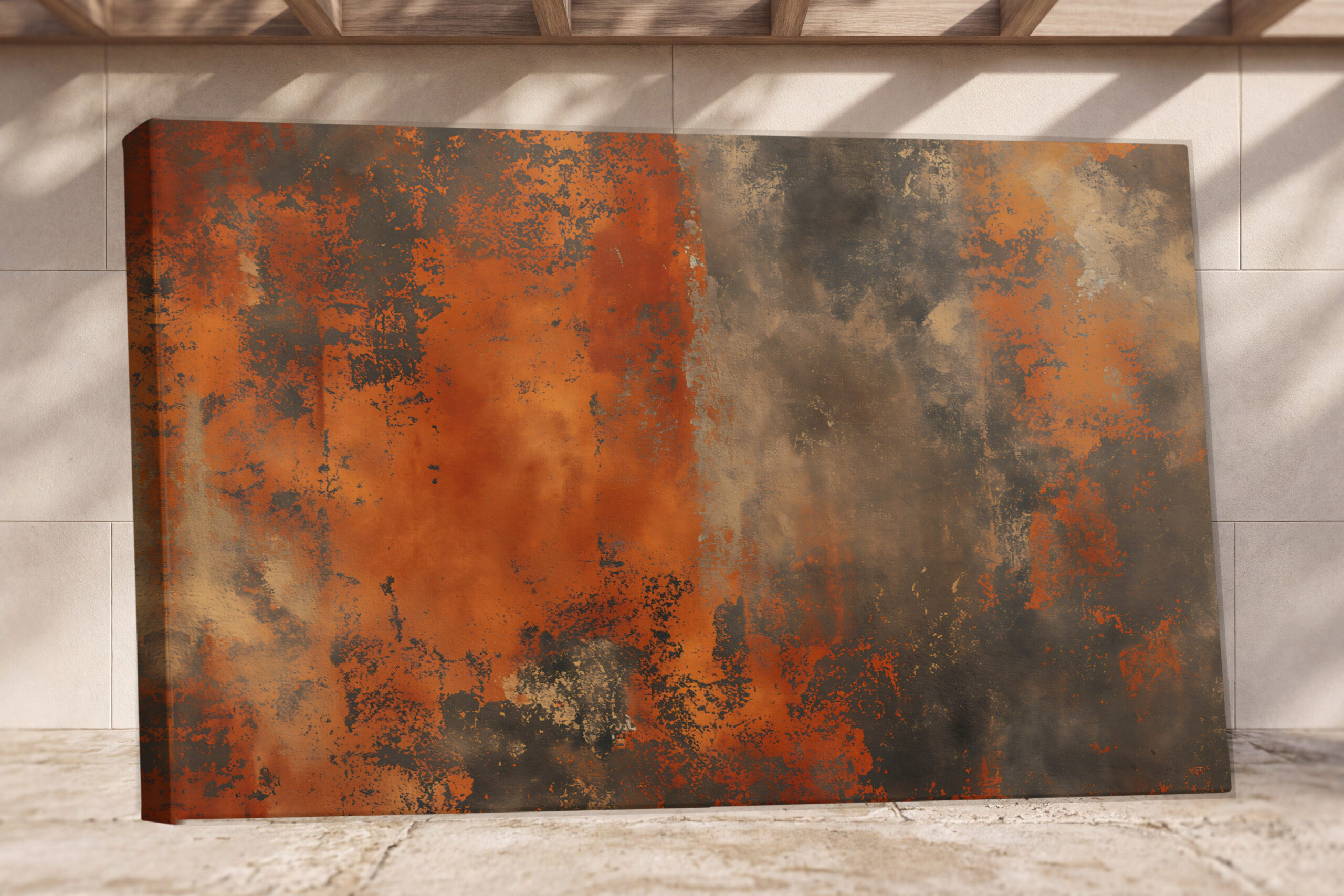 Orange Patina - Canvas Print - on the wall in a room interior