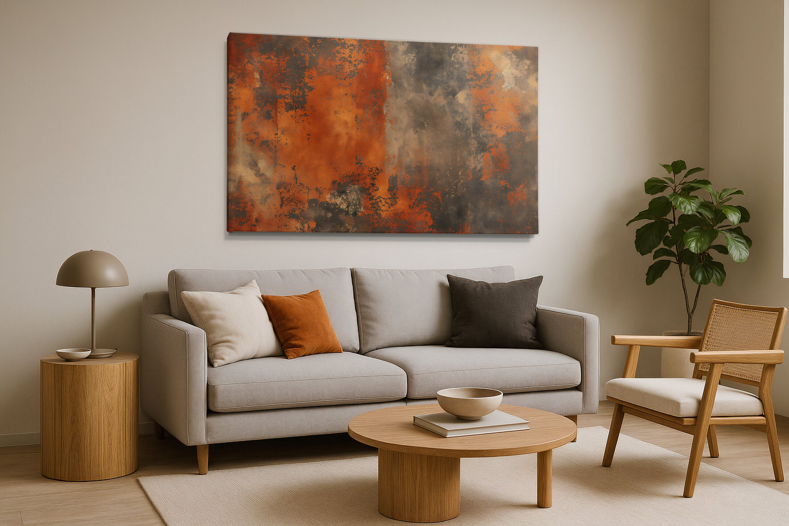 Orange Patina - Canvas Print - on the wall in a room interior