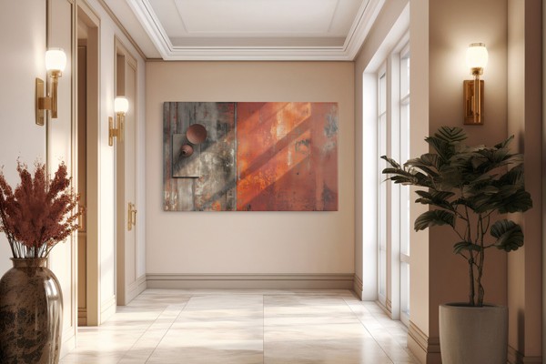 Copper Light - Canvas Print - on the wall in a room interior
