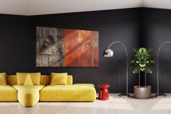 Copper Light - Canvas Print - on the wall in a room interior