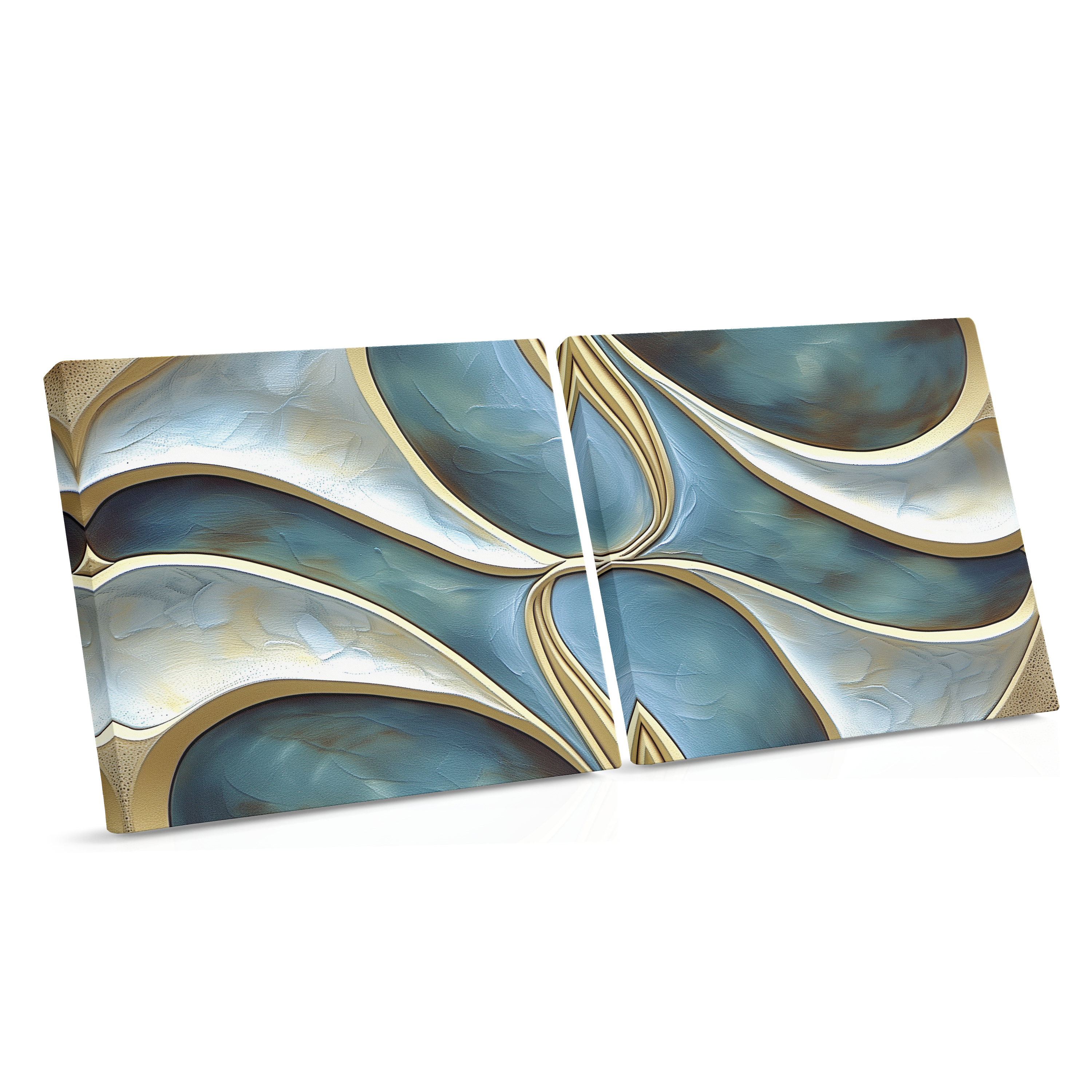 Golden Currents in Blue - Canvas Print