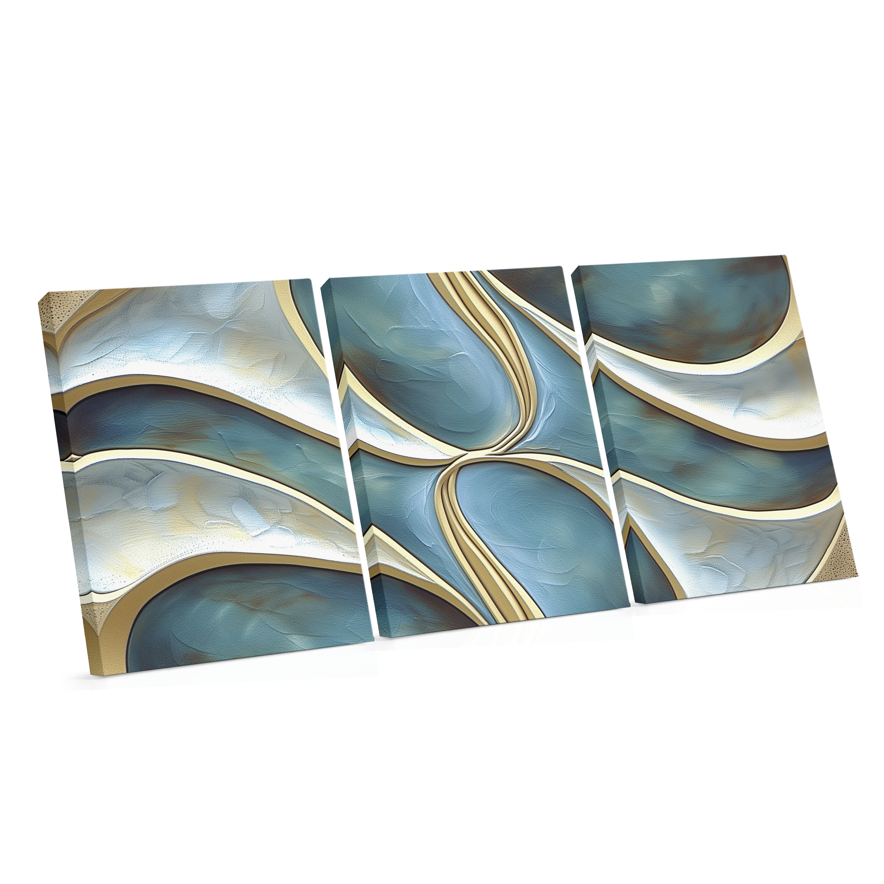 Golden Currents in Blue - Canvas Print