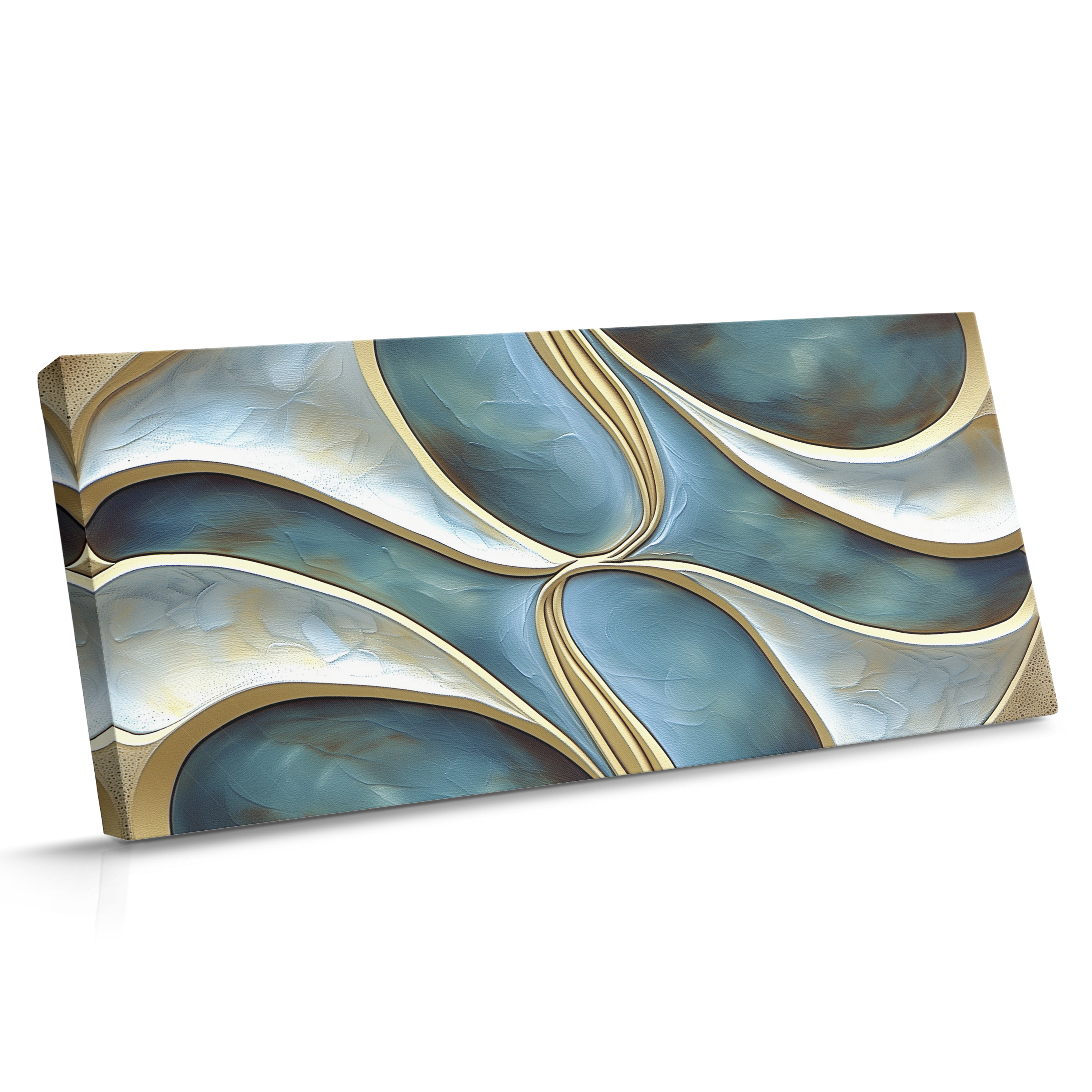 Golden Currents in Blue - Canvas Print
