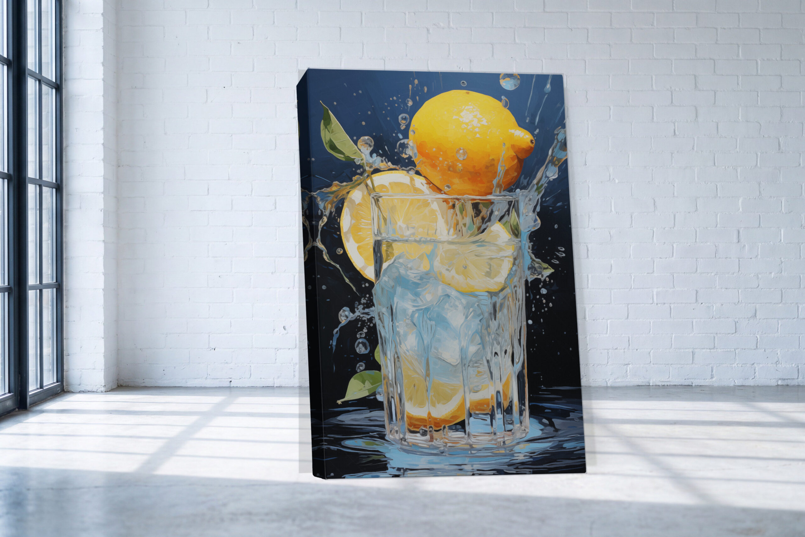 Lemon and Ice - Canvas Print - on the wall in a room interior