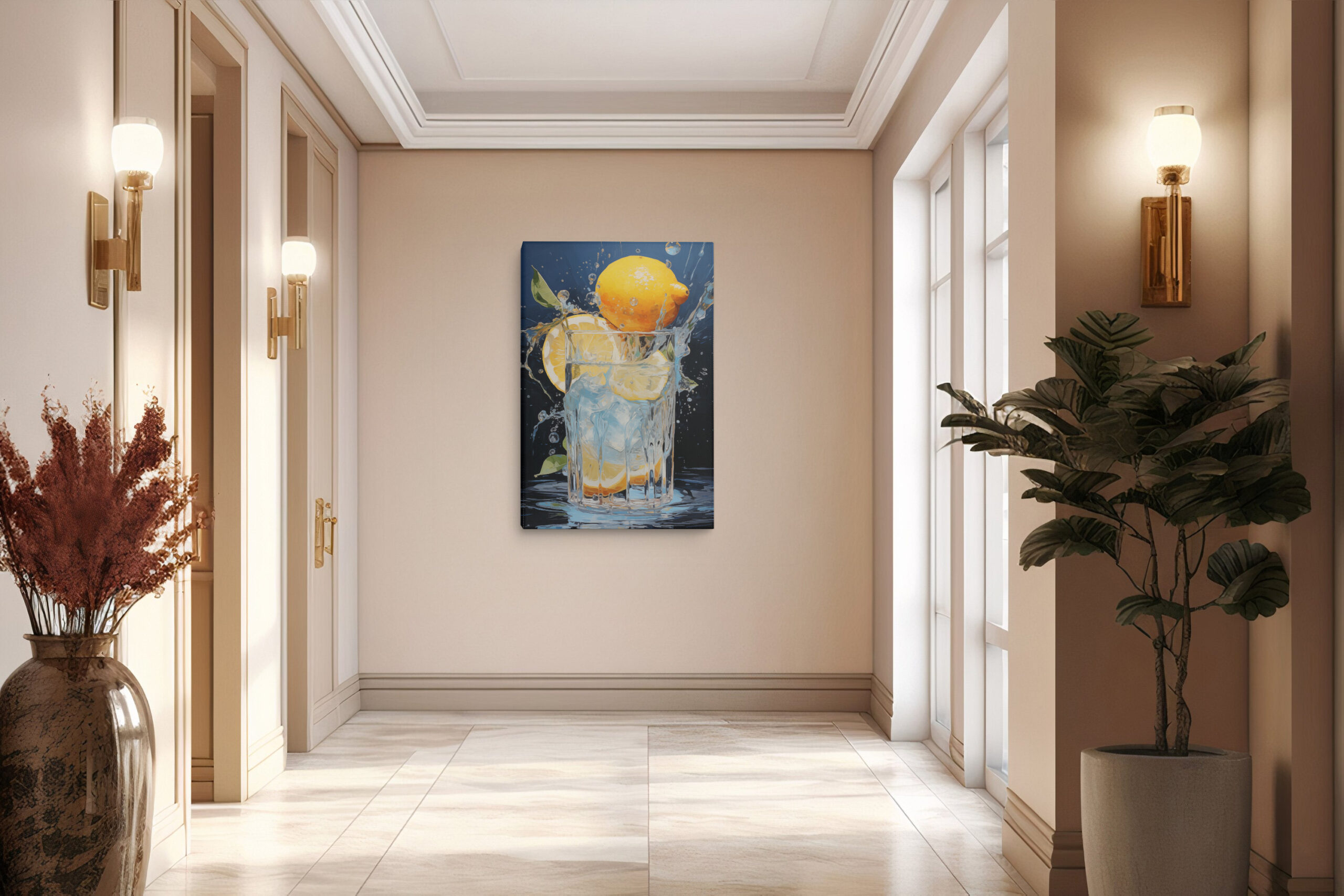 Lemon and Ice - Canvas Print - on the wall in a room interior
