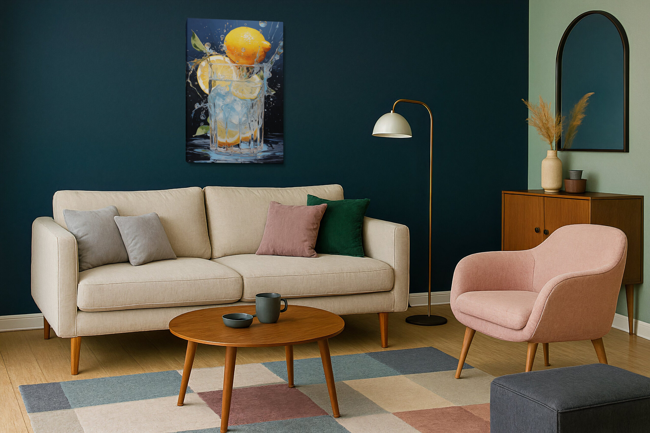 Lemon and Ice - Canvas Print - on the wall in a room interior